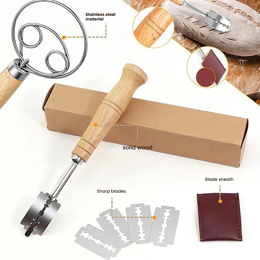 Dough Whisk Large Wood Handle  - Danish Pancake Pan ulasan dan harga