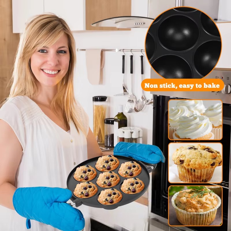 7-Cavity Aluminum Mold for Pan - Takoyaki Grill Plate ulasan dan harga