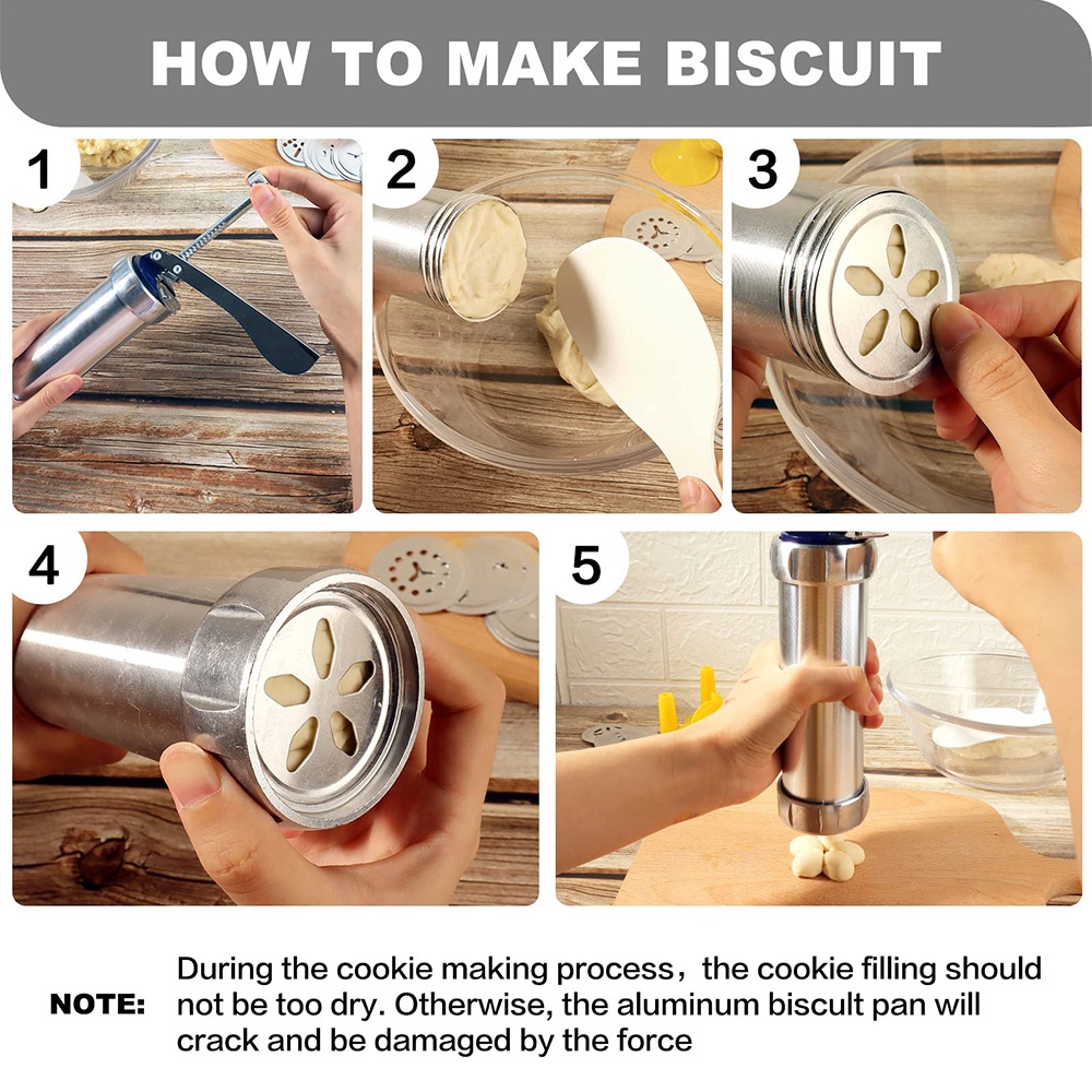 Cookie Press Gun Kit  Aluminum - Churros Maker Gun ulasan dan harga
